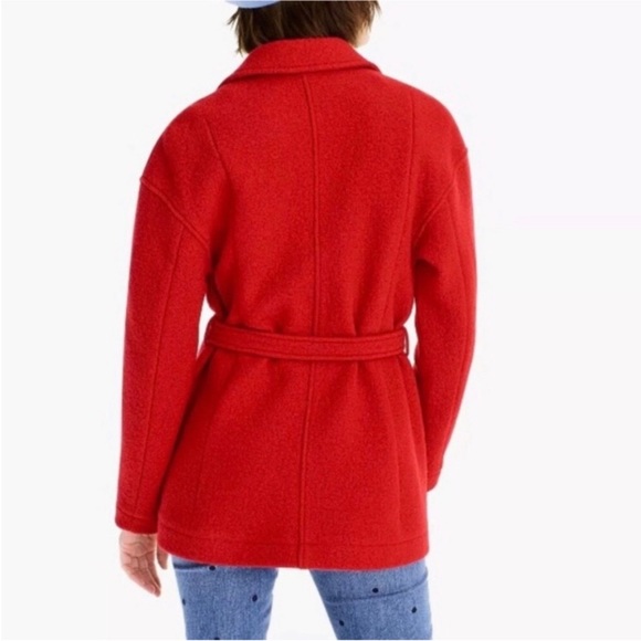 J Crew jacket coat boiled wool GORGEOUS $228 size XS xxs but runs huge worn 1 x - Picture 5 of 10